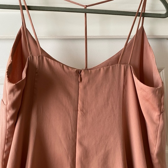 Leith T-Strap Faux Silk Slip Midi Dress - Picture 4 of 5